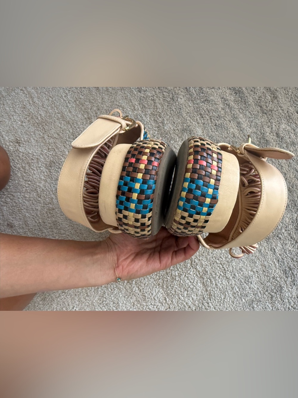 ULLA JOHNSON Fringed Woven Leather Sandals - Picture 13 of 13